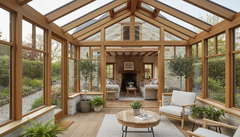 Intérieur d'une maison en construction avec charpente bois apparente et isolation thermique entre montants