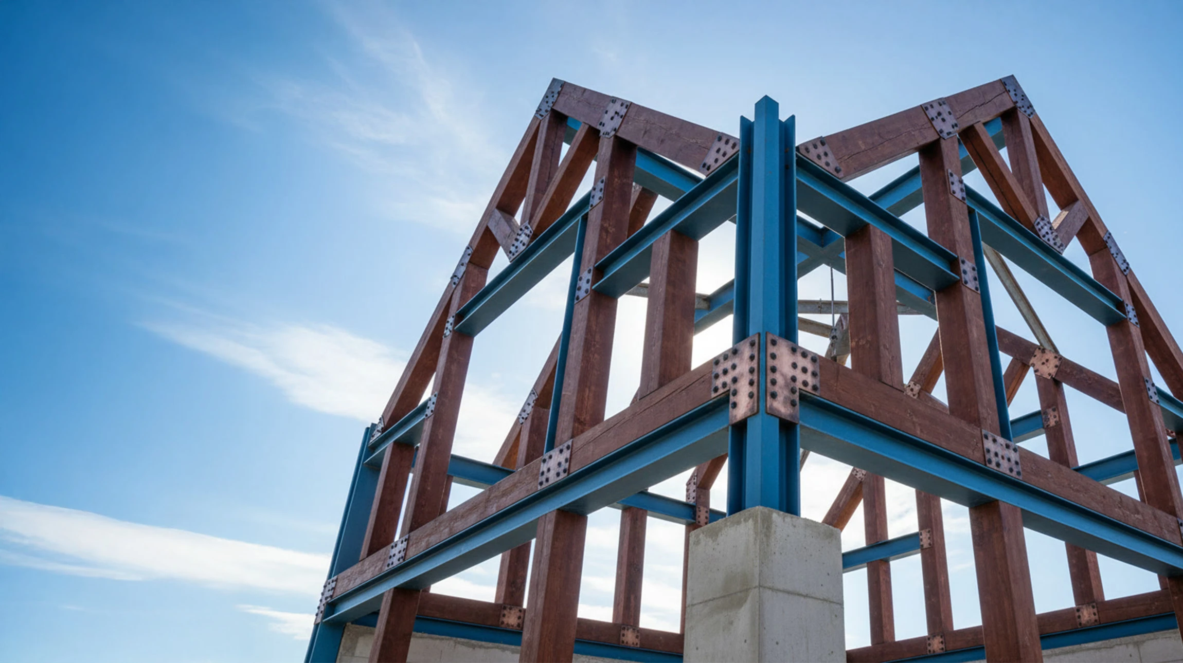 Chantier de construction d'un bâtiment agricole ou industriel en cours d'édification